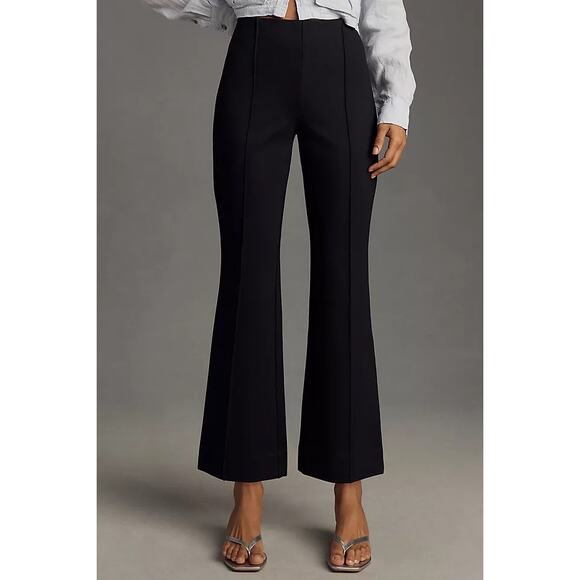 Maeve Anthropologie The Margot Kick-Flare Black High Rise Cropped Pants Size S - Picture 1 of 11